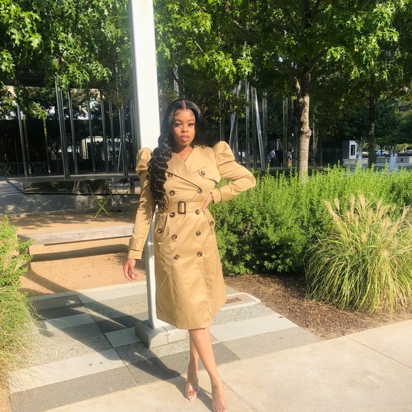 Puffy sleeve Trench Coat - Picture 4 of 8